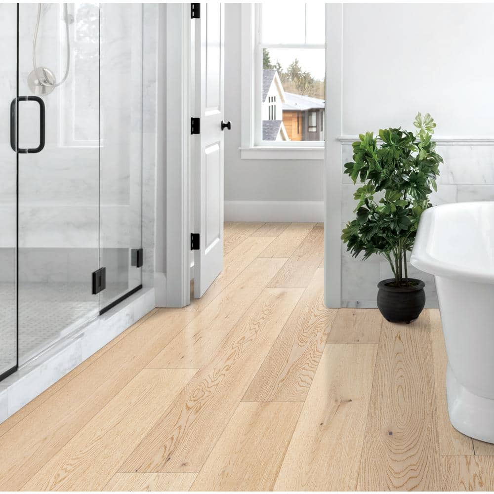 Sure+ Harvest Wheat Oak White Oak 1/4 in. T x 6.5 in. W Click Lock W Brushed Engineered Hardwood Flooring (21.7 sq.ft./case)