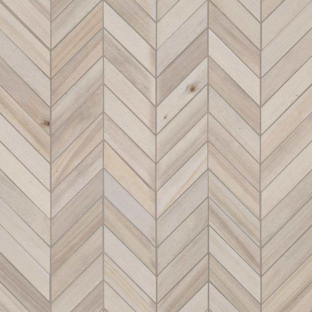 MSI Havenwood Dove Chevron 12 in. x 15 in. Matte Porcelain Mosaic Floor and Wall Tile (10 sq. ft./Case)