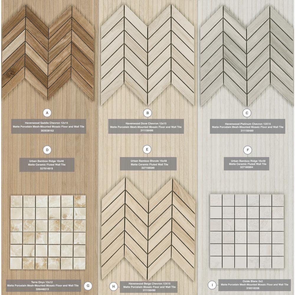 MSI Havenwood Dove Chevron 12 in. x 15 in. Matte Porcelain Mosaic Floor and Wall Tile (10 sq. ft./Case)