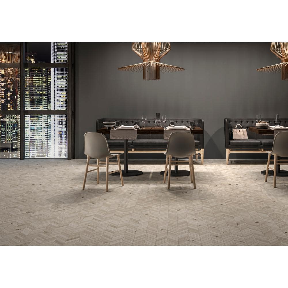 MSI Havenwood Dove Chevron 12 in. x 15 in. Matte Porcelain Mosaic Floor and Wall Tile (10 sq. ft./Case)