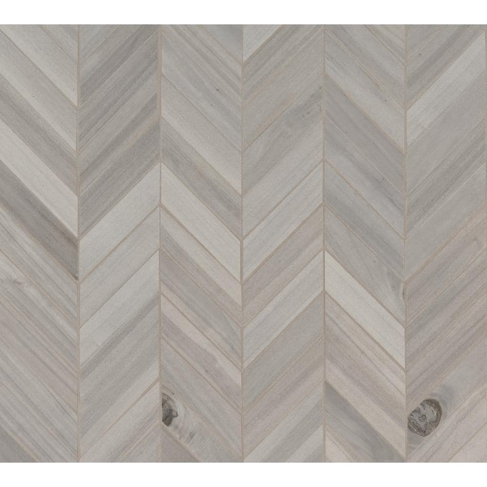 MSI Havenwood Platinum Chevron 12 in. x 15 in. Matte Porcelain Mosaic Floor and Wall Tile (10 sq. ft./Case)