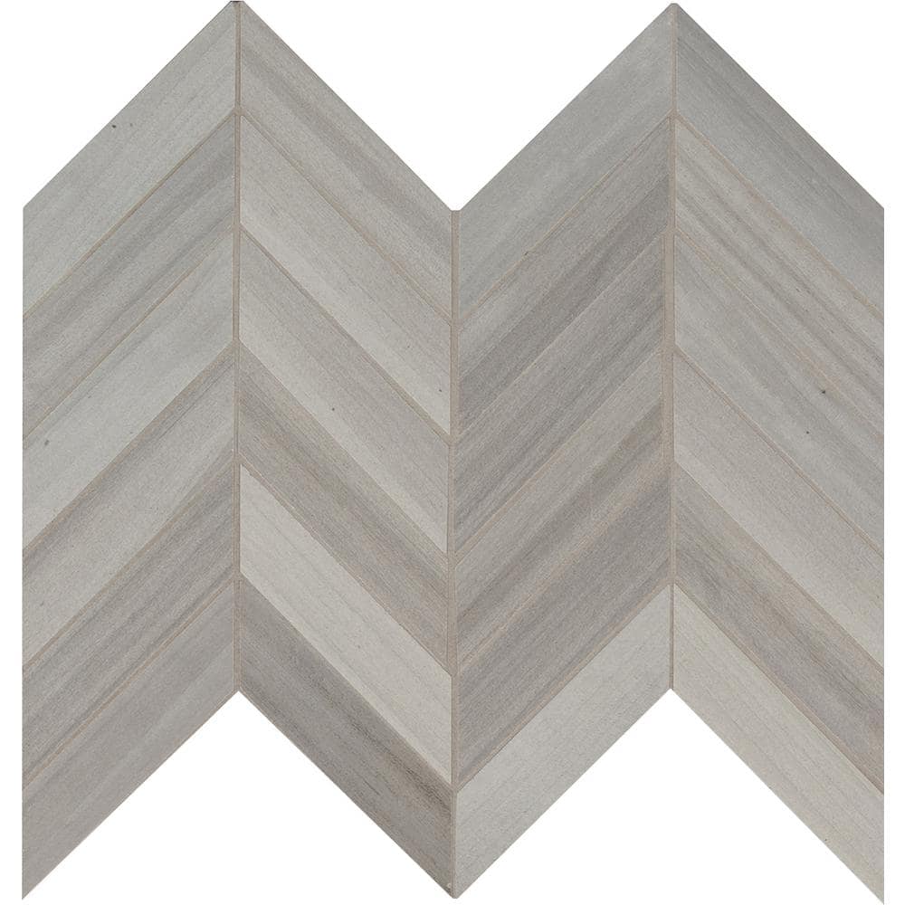 MSI Havenwood Platinum Chevron 12 in. x 15 in. Matte Porcelain Mosaic Floor and Wall Tile (10 sq. ft./Case)
