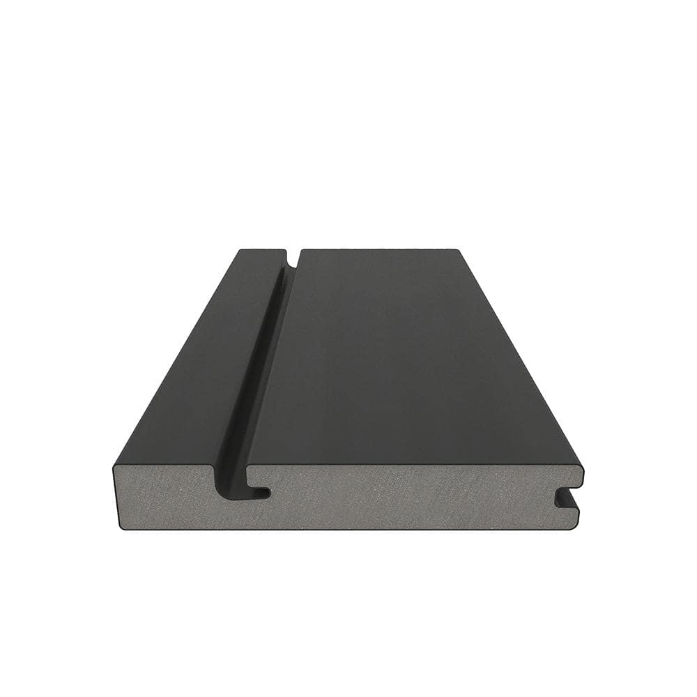 NewTechWood UltraShield Naturale Columbus 1 in. x 6 in. x 1 ft. Hawaiian Charcoal Composite Hybrid Deck Board Sample