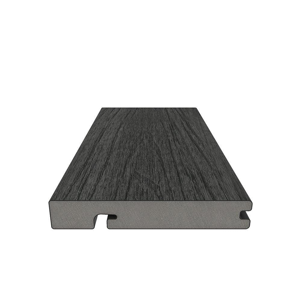 NewTechWood UltraShield Naturale Columbus 1 in. x 6 in. x 1 ft. Hawaiian Charcoal Composite Hybrid Deck Board Sample