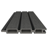 NewTechWood Ultra Easy Fencing 6 ft.Hx6 ft.W Hawaiian Charcoal Wood Plastic Composite Horizontal Fence Panel Section with Gray Frame