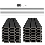 NewTechWood Ultra Easy Fencing 6 ft.Hx6 ft.W Hawaiian Charcoal Wood Plastic Composite Horizontal Fence Panel Section with Gray Frame