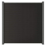 NewTechWood Ultra Easy Fencing 6 ft.Hx6 ft.W Hawaiian Charcoal Wood Plastic Composite Horizontal Fence Panel Section with Gray Frame
