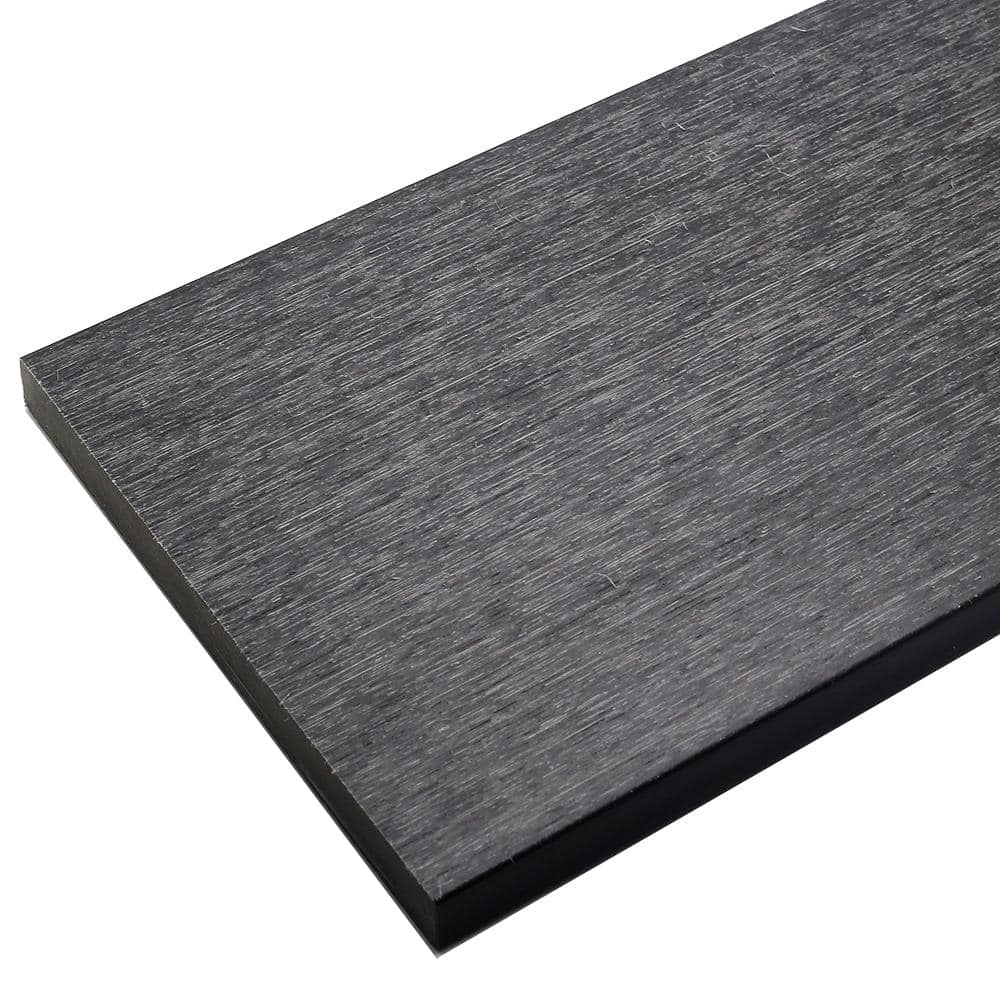 NewTechWood UltraShield 0.6 in. x 12 in. x 12 in. Hawaiian Charcoal Fascia Composite Decking Board Sample