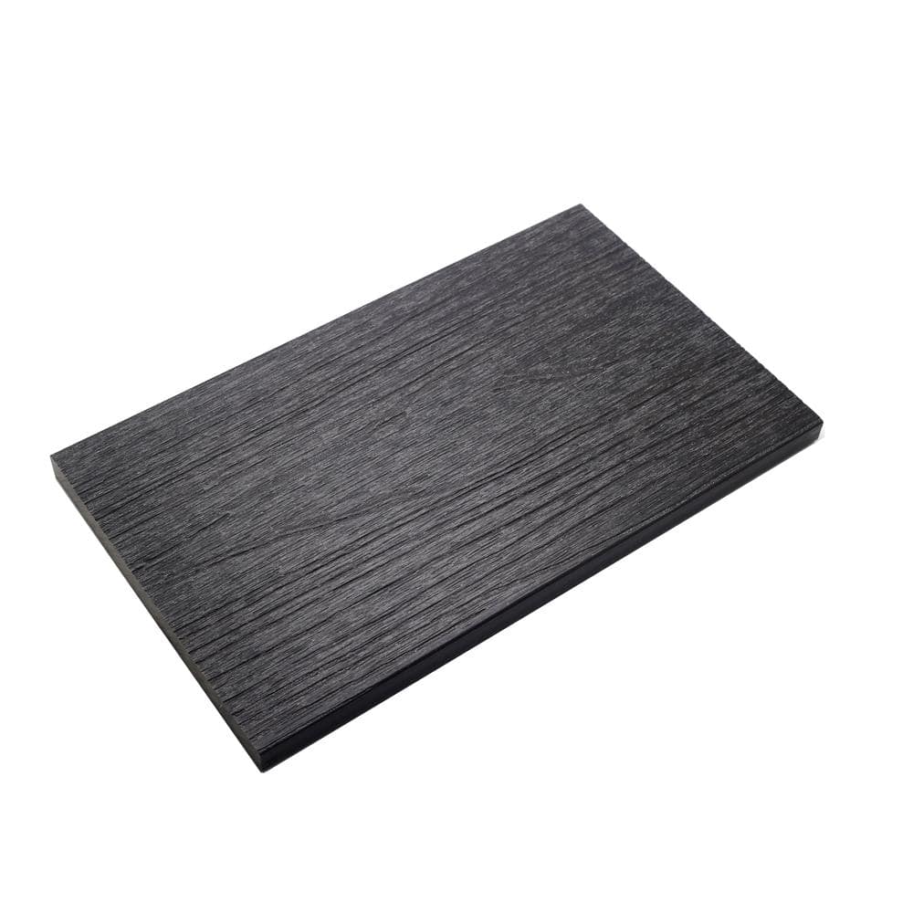 NewTechWood UltraShield 0.6 in. x 12 in. x 12 in. Hawaiian Charcoal Fascia Composite Decking Board Sample