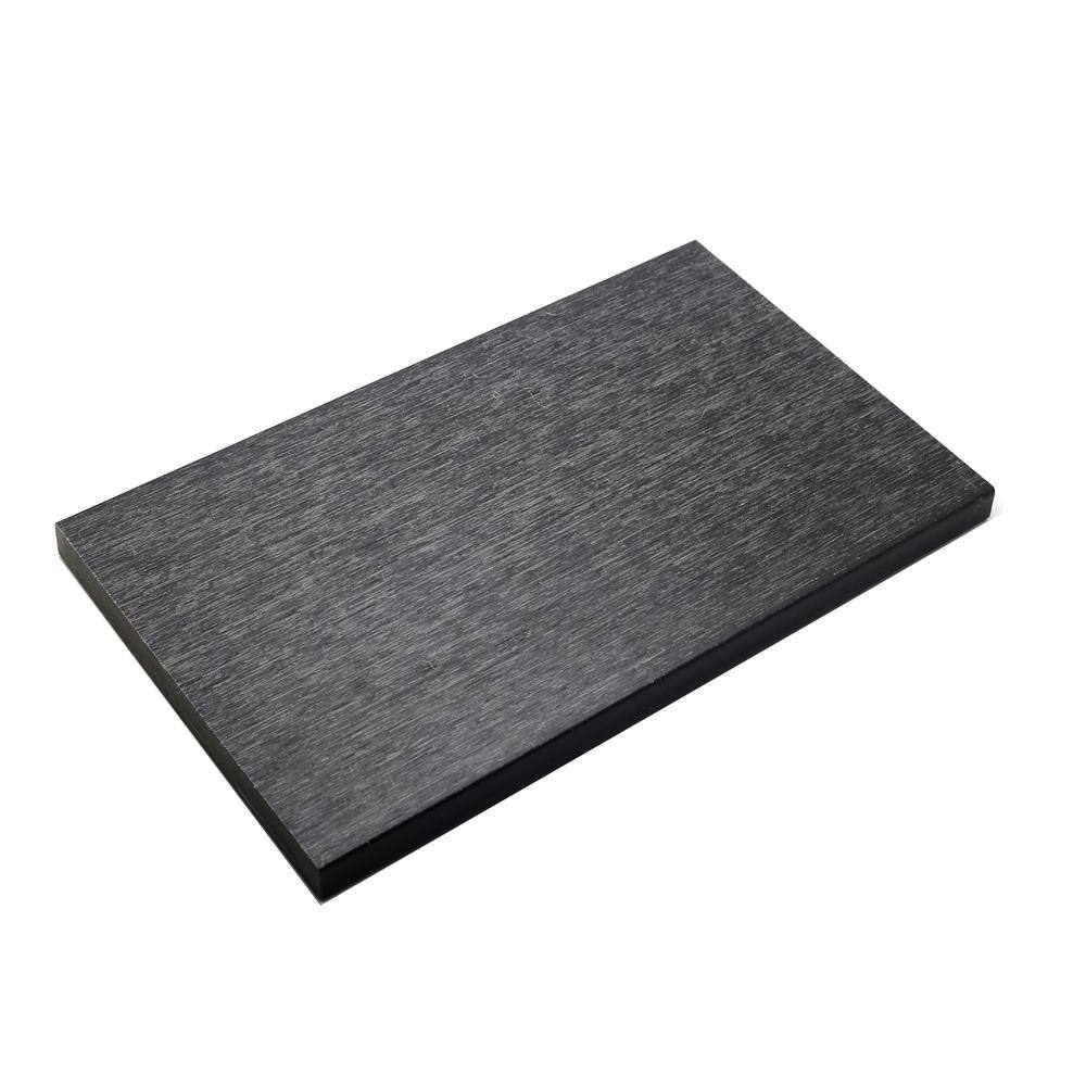 NewTechWood UltraShield 0.6 in. x 12 in. x 12 in. Hawaiian Charcoal Fascia Composite Decking Board Sample