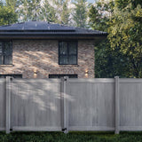 CREATIVE SURFACES 6 ft. x 6 ft. Woodgrain Vinyl Hazy Gray Fence Gate