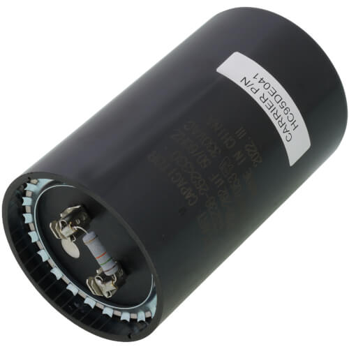 Carrier HC95DE041 capacitor - detail view (Voltage: 330v; MFD: 262)