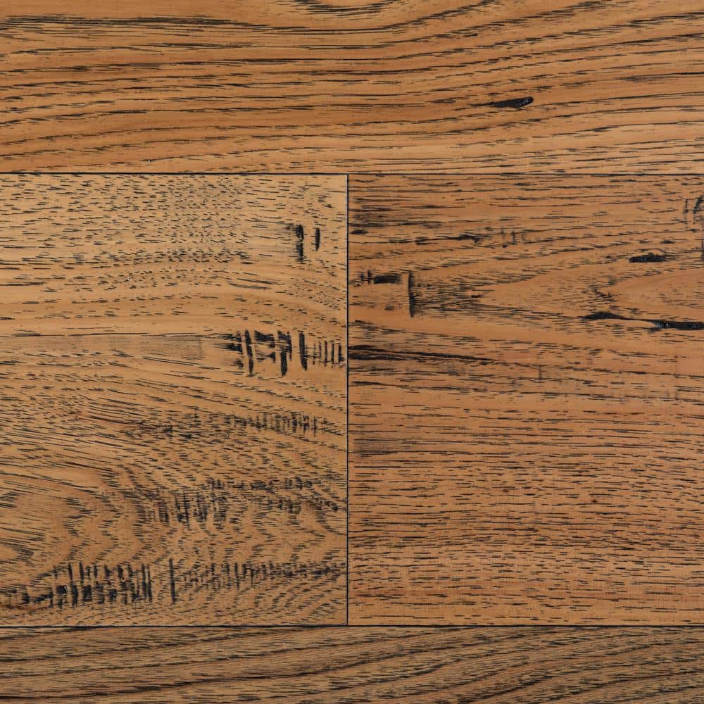 NATU Heirloom Distressed Hickory 3/8 in. T x 7.5 in. W Click Lock Brushed Engineered Hardwood Flooring (19.43 sq.ft./case)