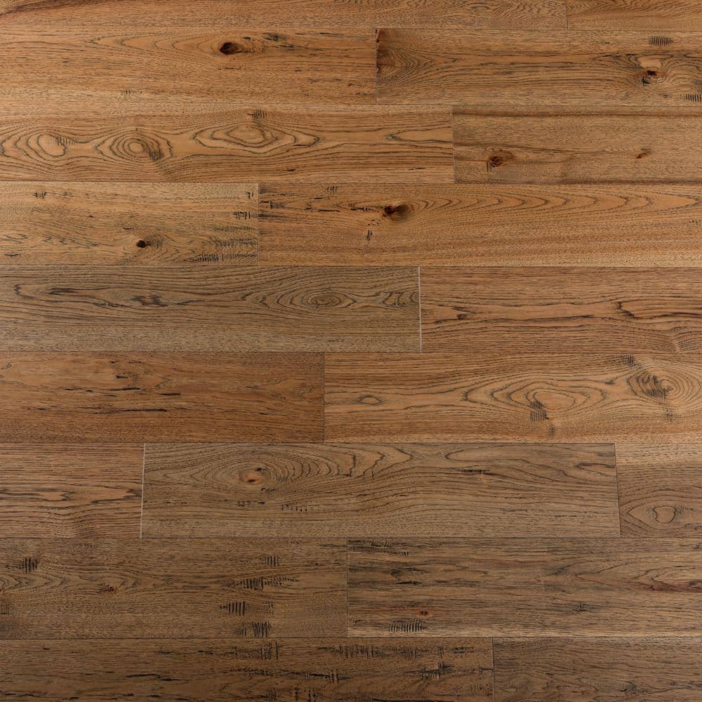 NATU Heirloom Distressed Hickory 3/8 in. T x 7.5 in. W Click Lock Brushed Engineered Hardwood Flooring (19.43 sq.ft./case)