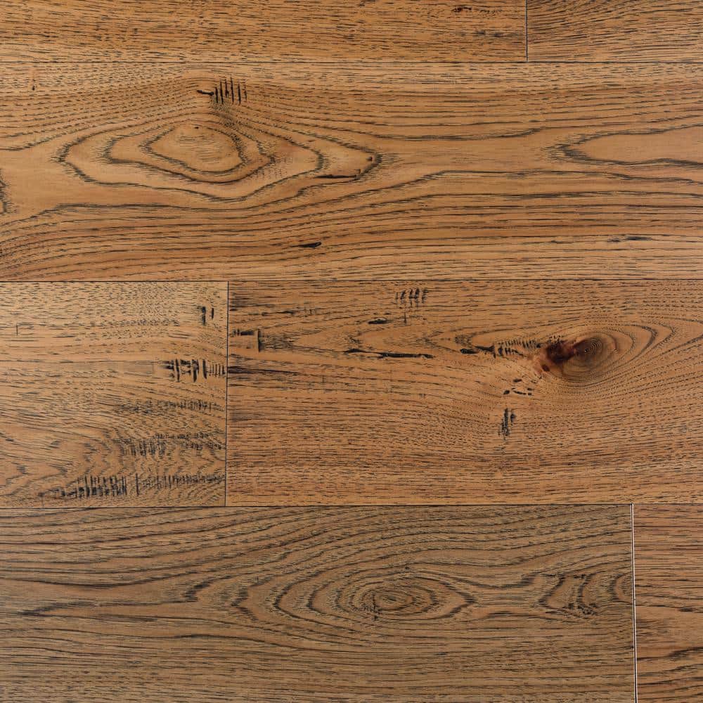 NATU Heirloom Distressed Hickory 3/8 in. T x 7.5 in. W Click Lock Brushed Engineered Hardwood Flooring (19.43 sq.ft./case)