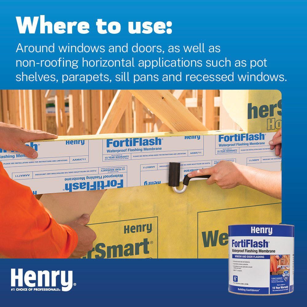 Henry FortiFlash 25 mil Self-Adhered Waterproof Flashing Membrane Roll, 6 in. x 75 ft