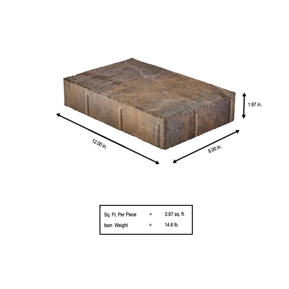 Pavestone Taverna Rec 11.81 in. L x 7.87 in. W x 1.9 in. H Heritage Buff Concrete Paver (192-Piece/124 sq. ft./pallet)