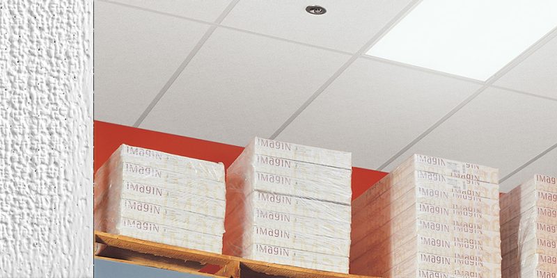 Armstrong Ceilings Shasta 24-in x 48-in Unperforated Acoustic Ceiling Tiles, Square Lay-In 15/16-in, White, 16-Pack