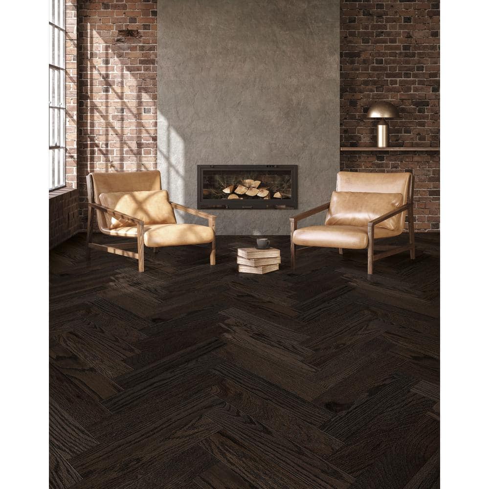 CENTURY FLOORING Charcoal Oak Solid Hardwood Flooring Herringbone 3/4 in. Thick x 3.25 in. W x 16.25 in. L Fixed Length (16.50sq. ft.)