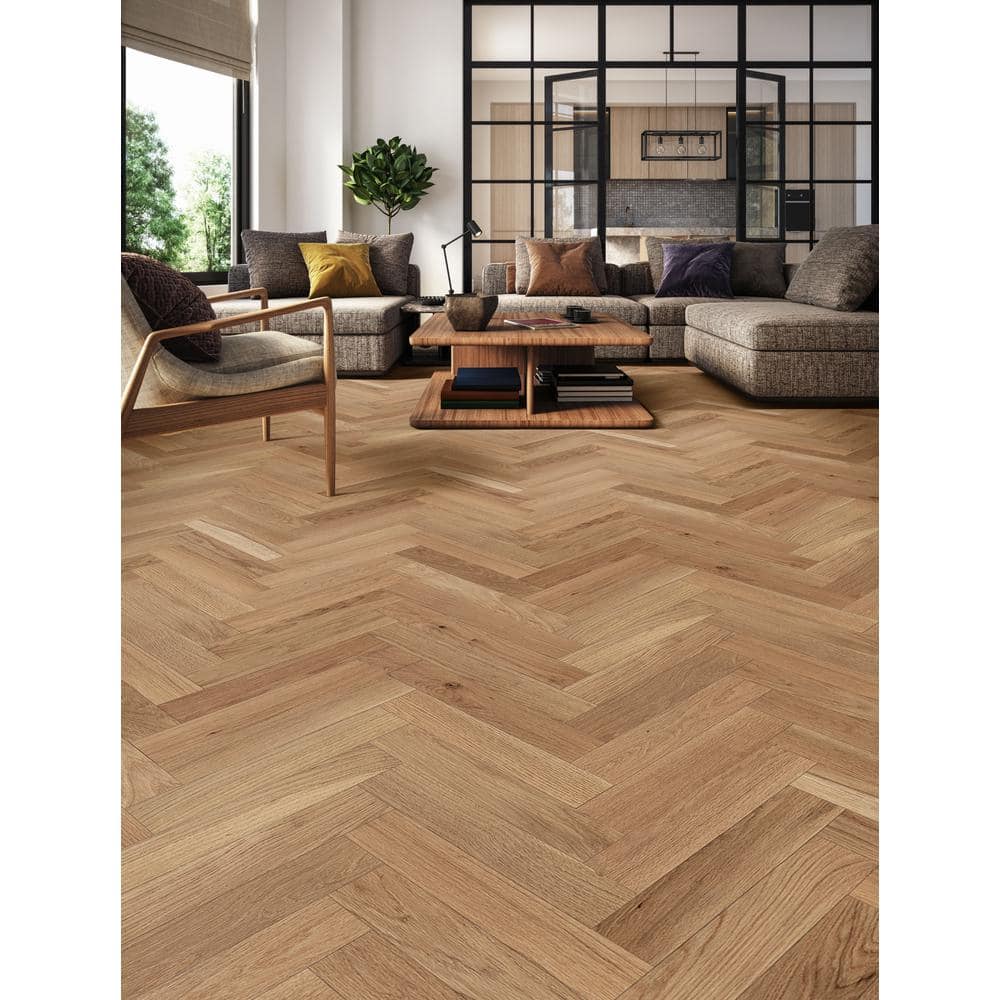 CENTURY FLOORING Natural White Oak Solid Herringbone 3/4 in. T x 3.25 in. W Solid Hardwood (16.50 sq.ft./case)