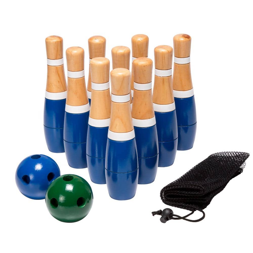 Hey! Play! 8 in. Wooden Lawn Bowling Set