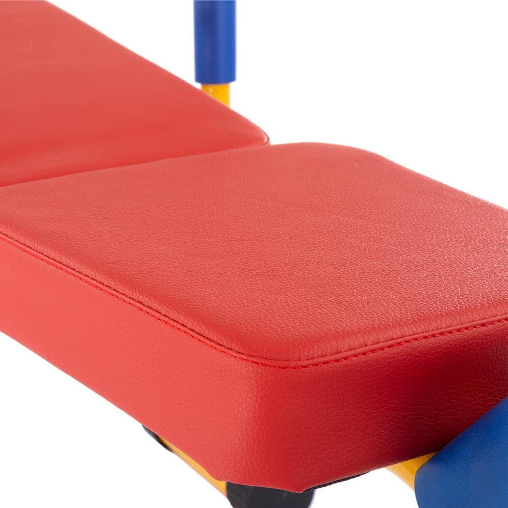 Hey! Play! Toy Weight Bench Workout Equipment Set for Beginner Exercise, Weightlifting with Leg Press & Barbell-Easy Assembly