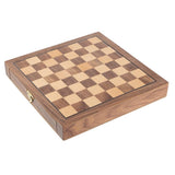 Hey! Play! Inlaid Walnut Style Magnetized Wood Chess Set with Staunton Wood Chessmen