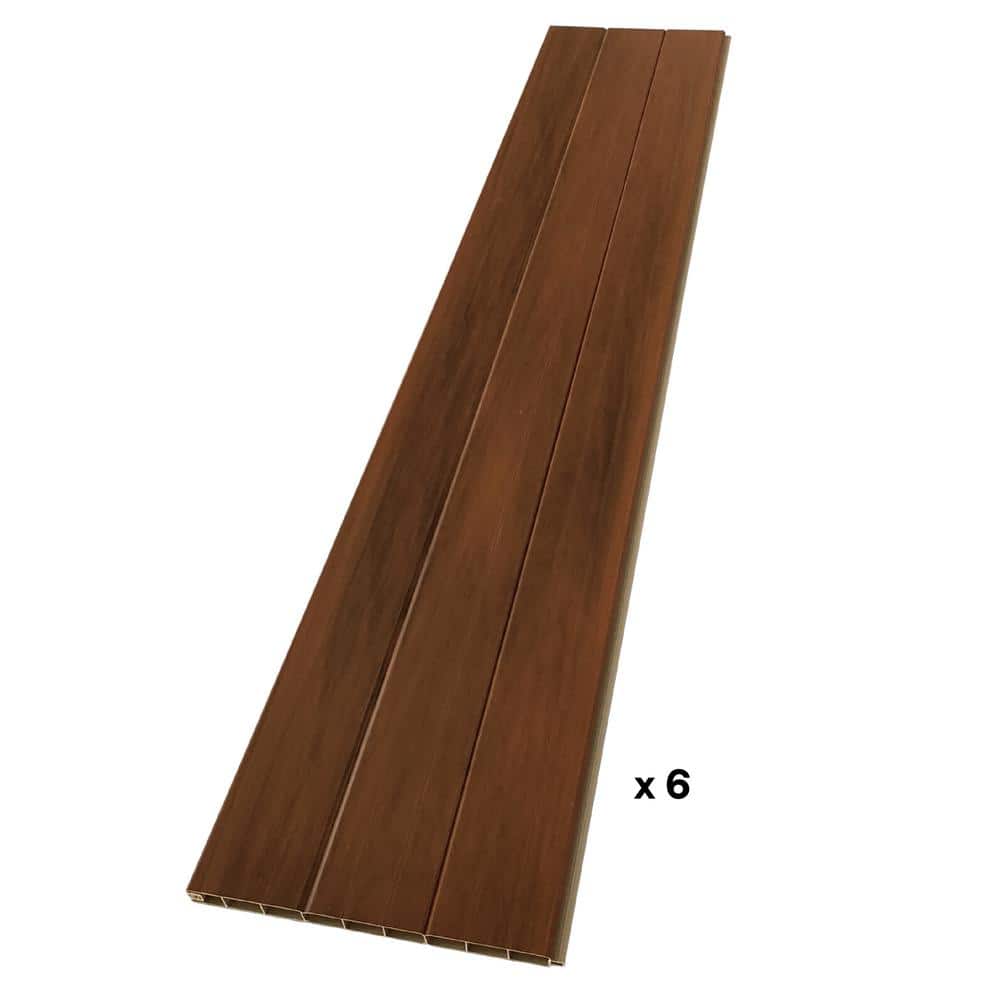 CREATIVE SURFACES 6 ft. x 6 ft. Woodgrain Hickory Vinyl Privacy Fence Panel