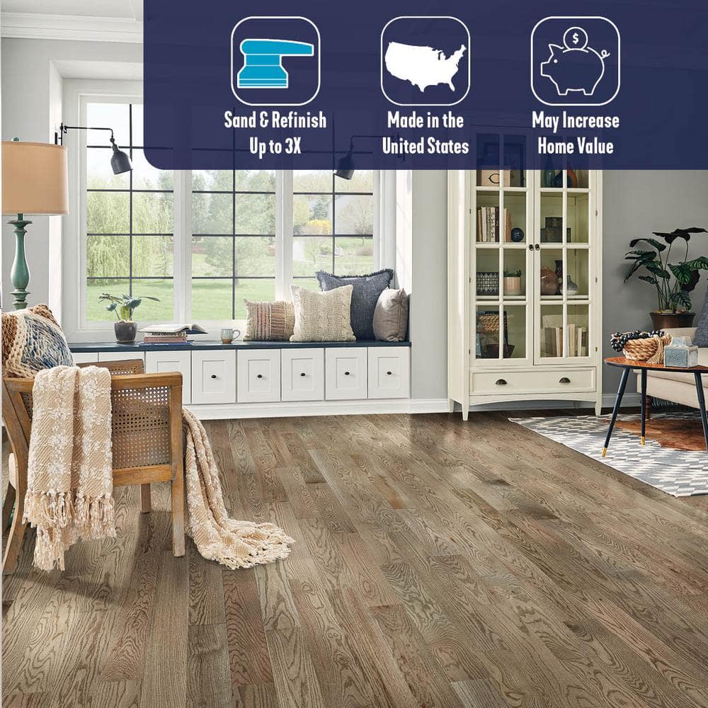 Bruce Plano Gray Oak 3/4 in. T x 5 in. W Smooth Solid Hardwood Flooring (23.5 sq.ft./ctn)