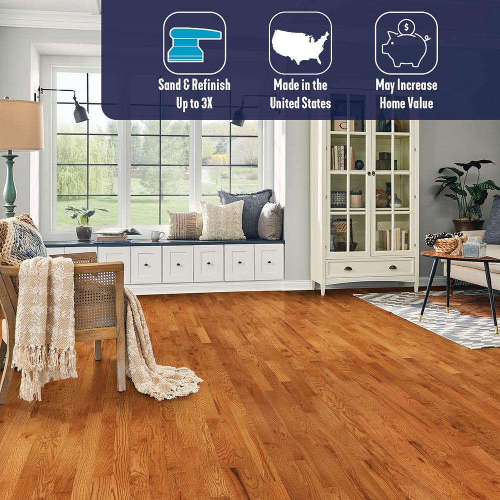 Bruce Plano Gunstock Oak 3/4 in. T x 2-1/4 in. W Smooth Solid Hardwood Flooring (20 sq.ft./ctn)