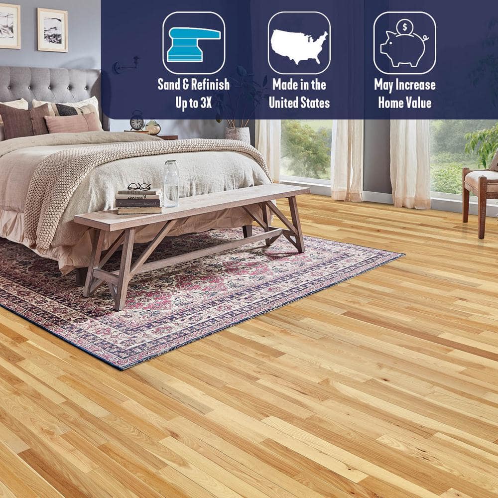 Bruce Plano Natural Hickory 3/4 in. T x 3-1/4 in. W Smooth Solid Hardwood Flooring (22 sq.ft./ctn)