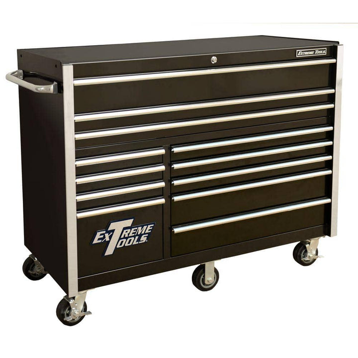Extreme Tools THD Series 55 in. 12-Drawer Roller Cabinet Tool Chest in Black