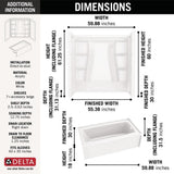 Delta Classic 500 60 in. x 30 in. Alcove Right-Drain Bathtub and 3-Piece Wall Surrounds, High Gloss White