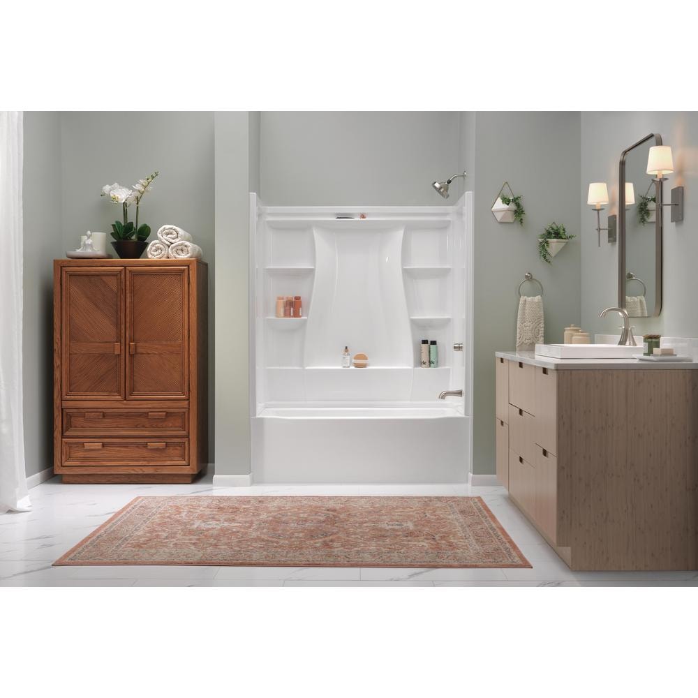 Delta Classic 500 60 in. x 30 in. Alcove Right-Drain Bathtub and 3-Piece Wall Surrounds, High Gloss White