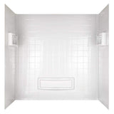 Delta Distinction 60 in. W x 60 in. H Three-Piece Glue-Up Tub Surround in High Gloss White