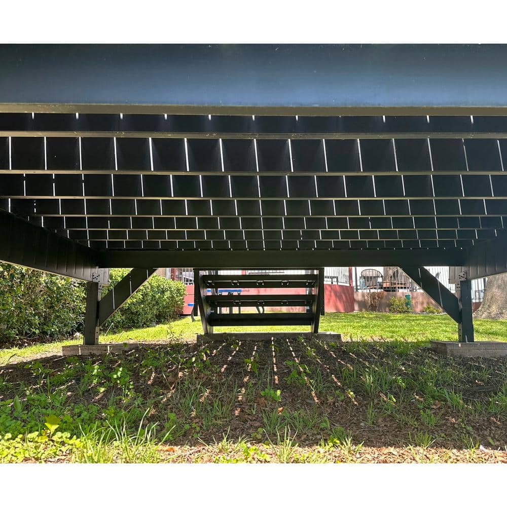 FORTRESS Apex Attached 12 ft. x 12 ft. Himalayan Cedar PVC Deck Kit with Steel Framing and Aluminum Railing