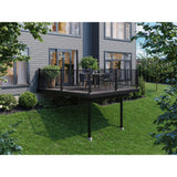 FORTRESS Apex Attached 12 ft. x 12 ft. Himalayan Cedar PVC Deck Kit with Steel Framing and Aluminum Railing
