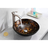ANZZI Alto Series Round Vessel Sink, Molten Gold, 16.5 in. x 5.7 in., with Pop-Up Drain