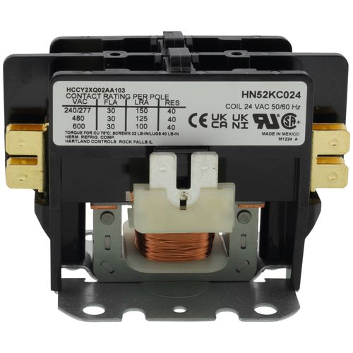 Carrier HN52KC024 contactor - side view (Voltage: 24V; Product Type: Contactor)