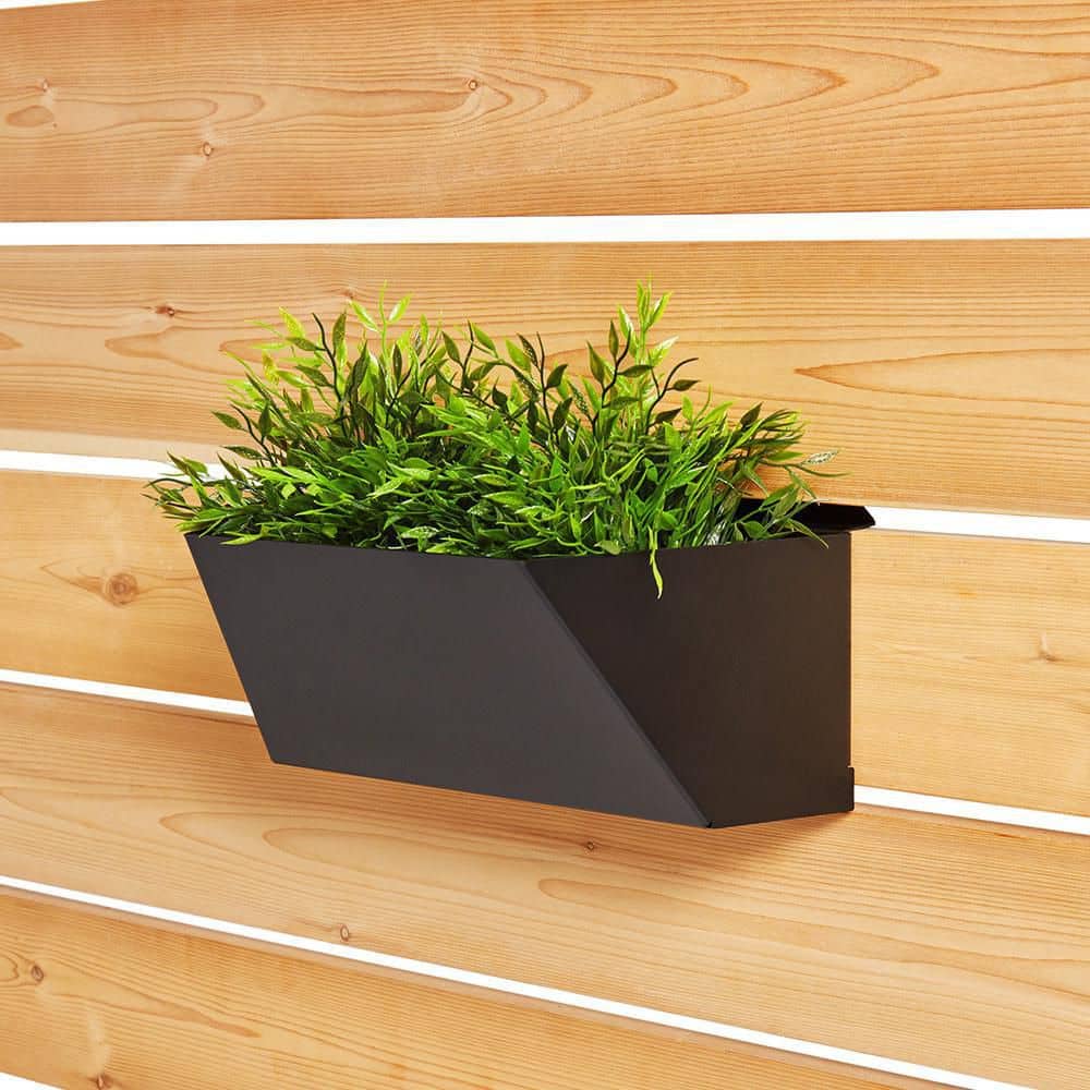 HOFT 15 in. Black Medium Steel Planter