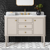 Home Decorators Collection Collette 48-Inch Single Sink Bathroom Vanity in Greige with Carrara Marble Top