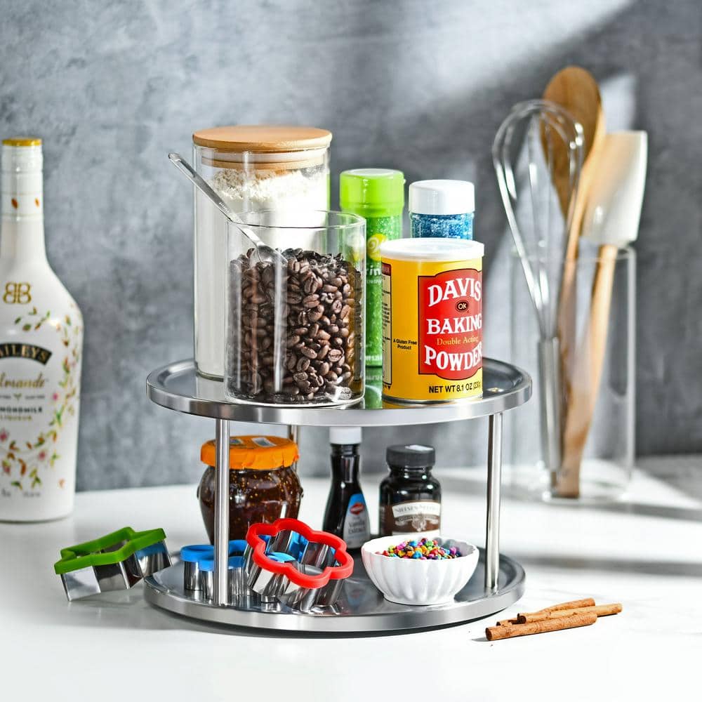 Home it 2-Tier Lazy Susan Turntable 360°