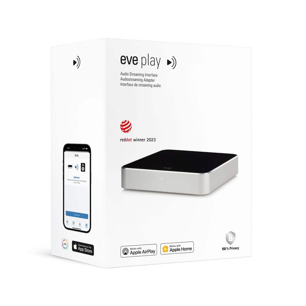 eve Play – Audio Streaming Interface for Apple Airplay - Upgrade Amp to AirPlay Audio Streaming, Works w/ Apple Home (Black)