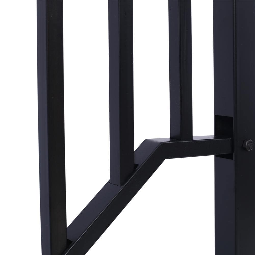 HOMEIBRO 54 in. H x 33 in. W Black Steel Baluster Railing Starter Stair Railing Kit