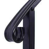 HOMEIBRO 54 in. H x 33 in. W Black Steel Baluster Railing Starter Stair Railing Kit