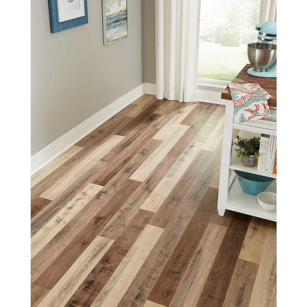 OptiWood Homestead Birch 2/7 in. T x 5 in. W Click Lock Hand Scraped Engineered Hardwood Flooring (16.7 sq.ft./case)