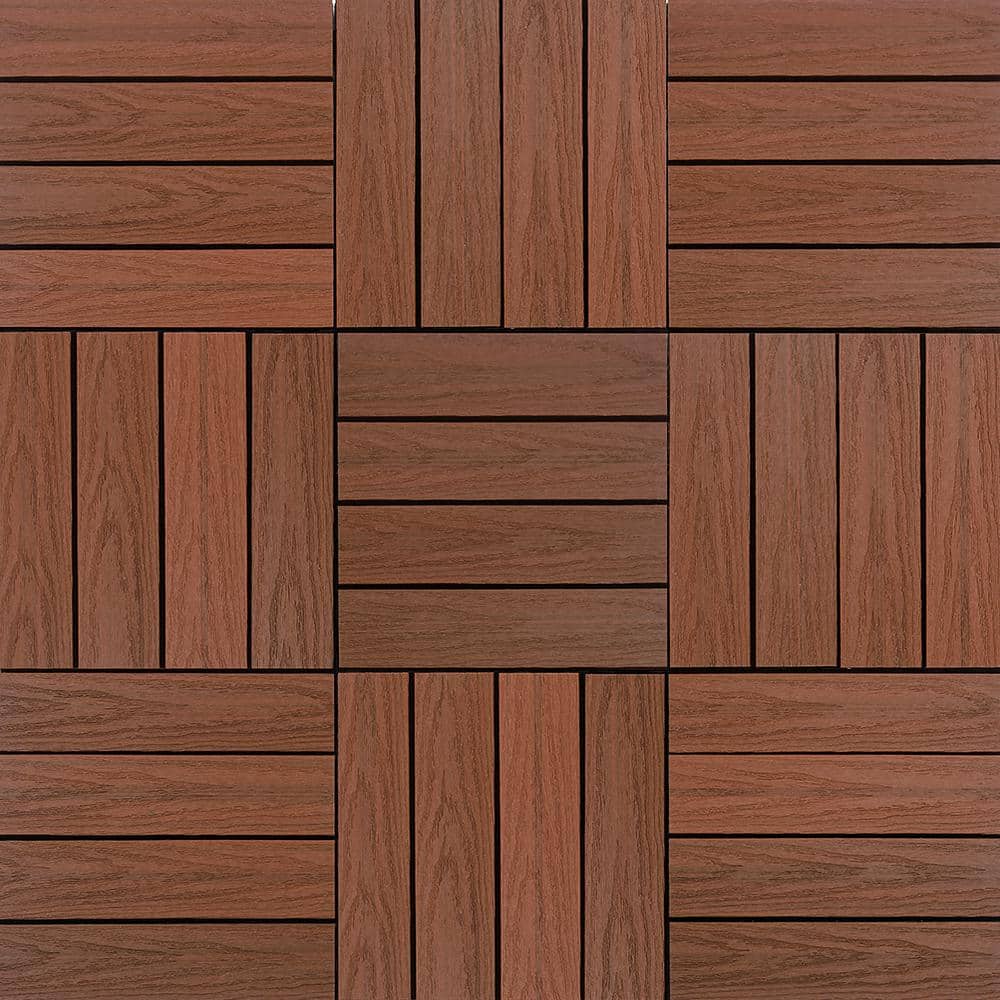 NewTechWood UltraShield Naturale 1 ft. x 1 ft. Quick Deck Outdoor Composite Deck Tile Sample in Honduran Mahogany