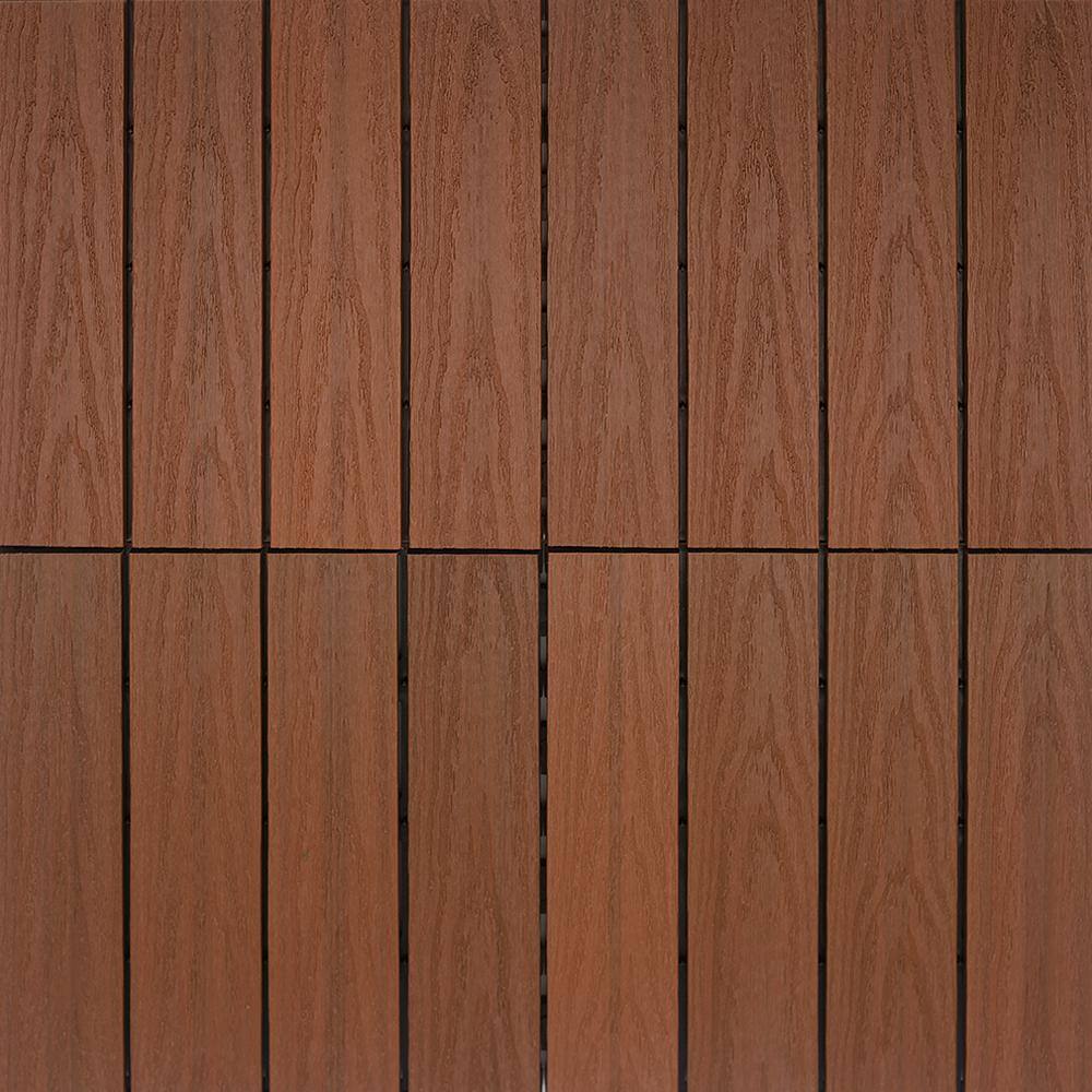 NewTechWood UltraShield Naturale 1 ft. x 1 ft. Quick Deck Outdoor Composite Deck Tile Sample in Honduran Mahogany