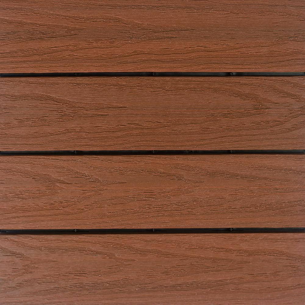 NewTechWood UltraShield Naturale 1 ft. x 1 ft. Quick Deck Outdoor Composite Deck Tile Sample in Honduran Mahogany