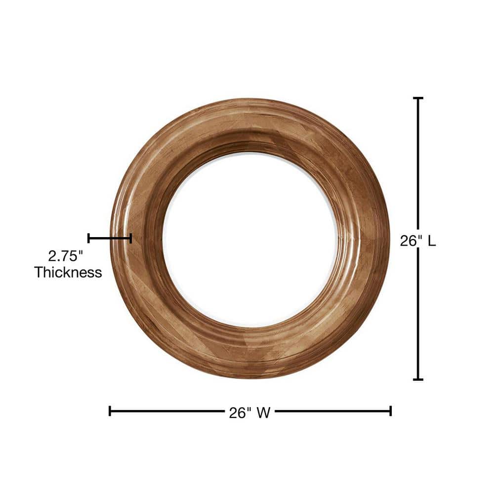 James Martin Vanities Malibu 26" Circular Wall Mirror in Honey Alder